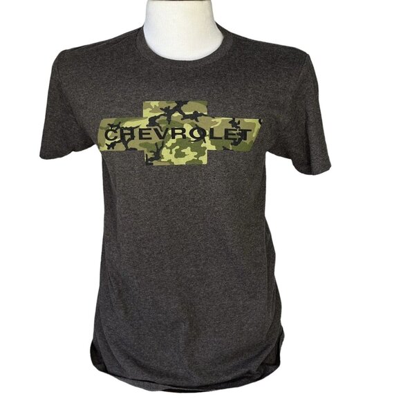 GM Chevrolet Tshirt Mens Medium Brown Camo Detail Auto Truck - Picture 1 of 5